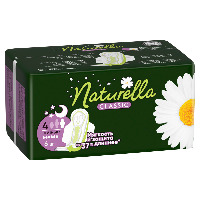 NATURELLA CLASSIC NIGHT CAMOMILE ЖЕНСКИЕ ГИГИЕНИЧЕСКИЕ ПРОКЛАДКИ С КРЫЛЫШКАМИ