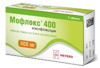 Изображение товара Мофлокс 400 400 мг 5 шт. таблетки, покрытые пленочной оболочкой