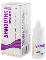 Бимоптик ромфарм 0,3 мг/мл флакон капли глазные 3 мл