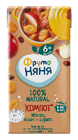 Изображение товара Фрутоняня компот из яблок с экстрактом изюма и кураги 200 мл