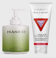 Изображение товара Набор из 2х средств HASICO: гель для интимной гигиены с экстрактами опунции и оливы + ГЕЛЬ-СМАЗКА С L-МОЛОЧНОЙ КИСЛОТОЙ 100 МЛ