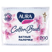 Изображение товара Aura ватные палочки 200 шт. п/э