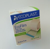 Ecoplast пластырь медицинский фиксирующий полимерный ecofilm 5x5