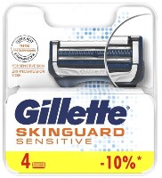 Gillette skinguard sensitive кассеты сменные для безопасных бритв 4 шт.