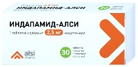 Изображение товара Индапамид-алси 2,5 мг 30 шт. таблетки, покрытые пленочной оболочкой