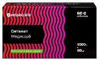 Изображение товара Ситамет медисорб 1000 мг + 50 мг 60 шт. блистер таблетки, покрытые пленочной оболочкой