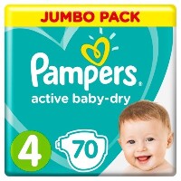 Pampers active baby-dry подгузники размер 4 70 шт.