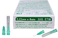 Изображение товара Иглы медицинские стерильные одноразовые sfm 32g 0,23 ммх8 мм etw 50 шт.