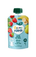Изображение товара Фрутоняня пюре десерт из яблок бананов и клубники 90 гр