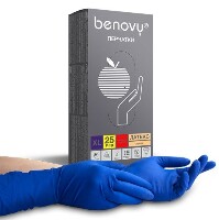 Изображение товара Перчатки смотровые benovy латекс нестерильные неопудренные повышенной прочности xl 25 пар