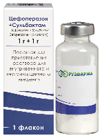 Изображение товара Цефоперазон+сульбактам 1 гр+1 гр1 шт. флакон порошок для приготовления раствора для внутривенного и внутримышечного введения в индивидуальной упаковке