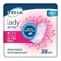 Тена прокладки женские впитывающие lady active ultra mini 28 шт.