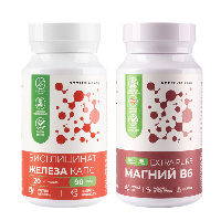 Изображение товара Набор из 1 уп. NOOTERIA LABS БИСГЛИЦИНАТ ЖЕЛЕЗА КАПС N90 КАПС ПО496МГ+1 уп. NOOTERIA LABS МАГНИЙ В6 EXTRA PURE N60 КАПС ПО 730МГ