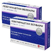 Изображение товара Набор из 2-х уп Леветирацетам Велфарм 1000мг №30 табл со скидкой