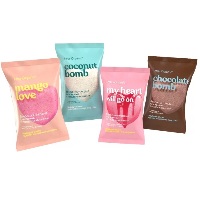 Изображение товара Набор Бомбочки для ванны Miss Organic 100г сердце/4шт: шоколад, манго и клубника, грейпфрут с розой, кокосовая с маслом мяты