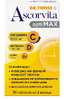 Доктор тайсс аскорвита оптимакс 30 шт. таблетки массой 1386 мг