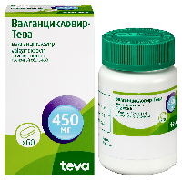 Изображение товара Валганцикловир-тева 450 мг 60 шт. таблетки, покрытые пленочной оболочкой
