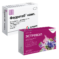 Изображение товара Набор Ферретаб комп №30 капс пролонг + Эстровэл №30 капс со скидкой