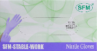 Изображение товара Перчатки смотровые sfm нитриловые нестерильные m 50 шт. пар/фиолетово-голубой неопудренные текстурированные хлоринация однократная
