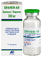 Изображение товара Бианем-аф порошок для приготовления раствора для инфузий 300 мг флакон 1 шт.