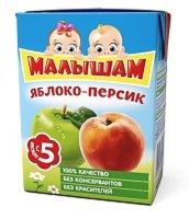 Изображение товара Малышам нектар из яблок и персиков неосветленный 200 мл