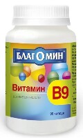 Благомин витамин в 9 (фолиевая кислота) 90 шт. капсулы массой 0,2 г