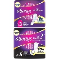 Изображение товара Набор Always прокладки platinum ultra super plus 7 шт + Always прокладки platinum ultra secure night 5 шт со скидкой