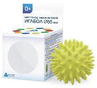 Изображение товара Массажер медицинский альпина пласт иглбол 65 мм/желтый