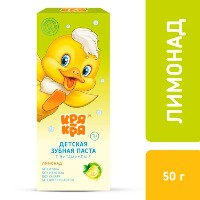 Кря-кря детская зубная паста для самых маленьких с витамином f 3+ лимонад 50 гр