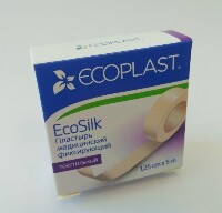 Ecoplast пластырь медицинский фиксирующий текстильный ecosilk 1,25x5