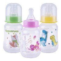 Изображение товара Курносики бутылочка полипропиленовая приталенная с 2-мя силиконовыми сосками 0+ 125 мл/11122