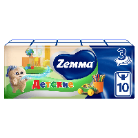 Изображение товара Zemma платки носовые детские трехслойные неароматизированные 10 шт. х 10