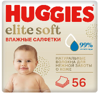 Изображение товара Влажные салфетки Huggies Elite Soft для новорожденных 56шт