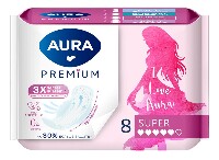 Aura premium прокладки женские гигиенические super 8 шт.