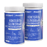 Изображение товара Набор из 2 уп. ЛЕОВИТ PHARMA коктейль белковый восстанавливающий с нейтральным вкусом 400 гр