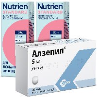 Изображение товара Набор АЛЗЕПИЛ 0,005 N28 ТАБЛ П/ПЛЕН/ОБОЛОЧ + НУТРИЭН СТАНДАРТ С НЕЙТРАЛЬНЫМ ВКУСОМ 200МЛ по специальной цене