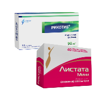 Изображение товара Набор для снижения Веса и НПВС при боли в спине и в суставах Листата Мини 60мг №40 + Рикотиб 90 мг 14 шт