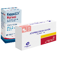 Изображение товара Набор Аторвастатин Канон 20 мг 30 шт + Кардиаск Магний 75 мг + 15,2 мг 100 шт по специальной цене