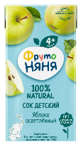 Изображение товара Фрутоняня сок из яблок осветленный гипоаллергенный 200 мл