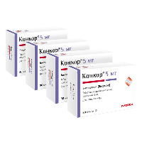 Изображение товара Набор 3+1 Конкор таблетки 5 мг 90 шт. со скидкой