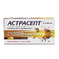 Астрасепт 16 шт. таблетки для рассасывания вкус мед-лимон