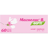 Магнелис в6 форте 100 мг + 10 мг 60 шт. таблетки, покрытые пленочной оболочкой