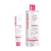 Изображение товара Набор Hydra+ крем легкий сияние 40мл + Топикрем Hydra+ вода мицеллярная мягкая 400млсо скидкой