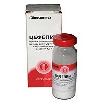 Цефепим 1000 мг порошок для приготовления раствора для внутривенного и внутримышечного введения флакон