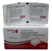 САЛФЕТКИ МЕДИЦИНСКИЕ ПРОСПИРТОВАННЫЕ SOYUZ