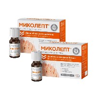 Изображение товара Набор из 2-х уп МИКОЛЕПТ ЛАК ДЛЯ УХОДА ЗА НОГТЯМИ 10МЛ со скидкой