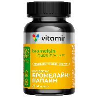 Изображение товара Витамир бромелайн+папаин комплекс пищеварительных ферментов 90 шт. капсулы массой 580 мг