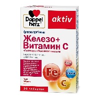 Изображение товара Доппельгерц актив Железо + Витамин C + Гистидин + Фолиевая кислота 30 шт. таблетки