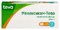 Изображение товара Мелоксикам-тева 7,5 мг 20 шт. таблетки