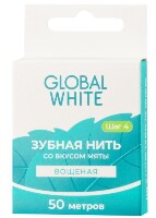 Global white зубная нить со вкусом мяты 50 м